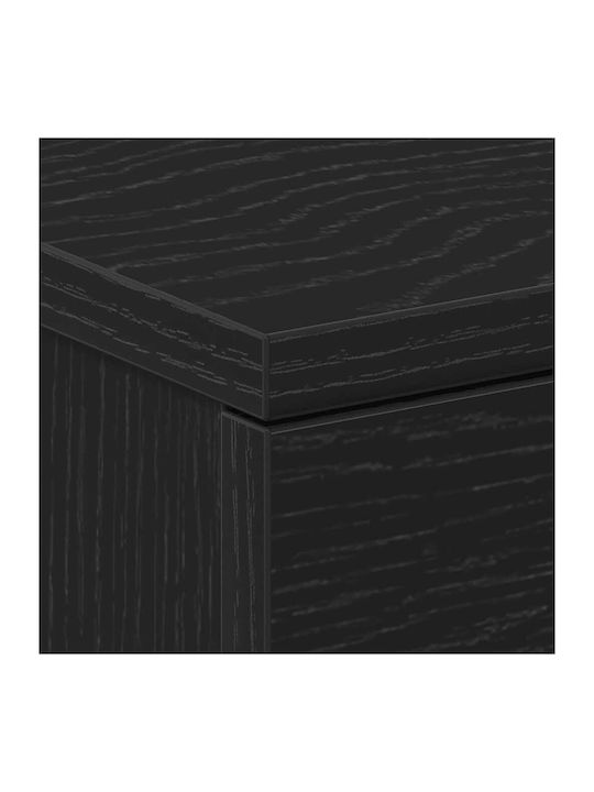 Wooden Black Bedside Tables 2 Pieces 38x35x55cm