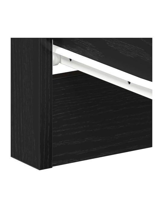 Wooden Black Bedside Tables 2 Pieces 38x35x55cm