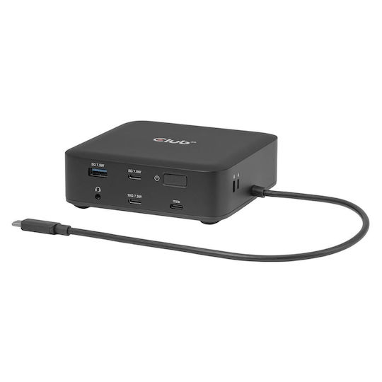 Club3D CSV-2542 USB-C Docking Station with HDMI/DisplayPort 4K PD Ethernet and Support for 3 Monitors Black