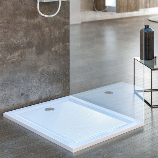 Sanitec Flat Classic Acrylic Shower 120x70cm White