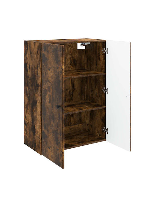 Dulap Suspendat Din Lemn De Stejar Fumuriu 66x34,5x90cm