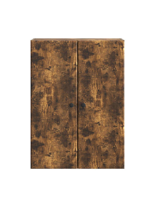 Dulap Suspendat Din Lemn De Stejar Fumuriu 66x34,5x90cm