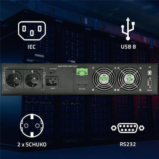 Qoltec 52286 UPS On-Line 2400W