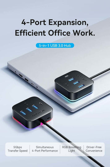 Vention Hub 4 Θυρών USB 3.2 με σύνδεση USB-A