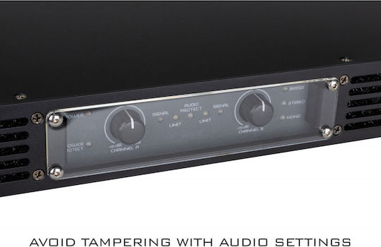 Jb Systems AMP100-2 PA Power Amplifier 2 Channels 100W/4Ω 70W/8Ω with Cooling System Black