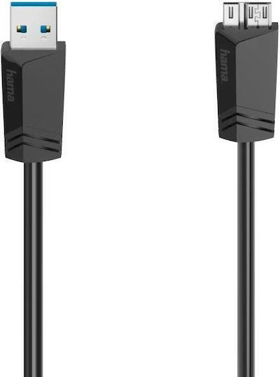 Hama USB-A USB 3.0 Micro-B Kabel 0,75 m 200626 Schwarz