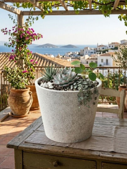 Harmony Skiathos Γλάστρα Λευκό 40x40x35.5εκ.
