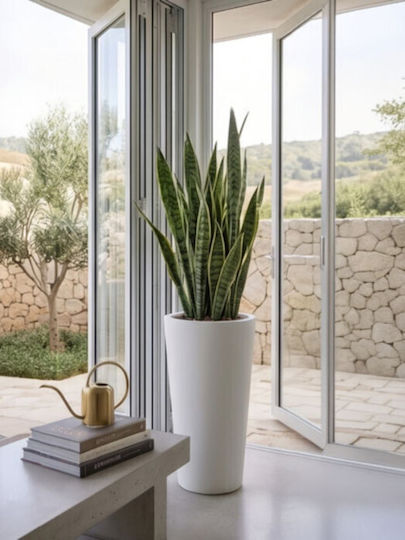 Harmony Skopelos Γλάστρα Λευκό 36.5x36.5x62εκ.