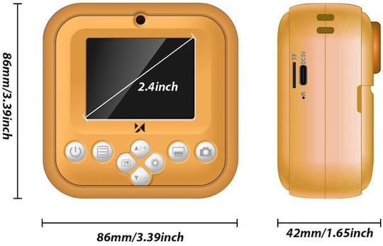Wozinsky WDT-05 Kinder Kompaktkamera mit Thermodruck Orange