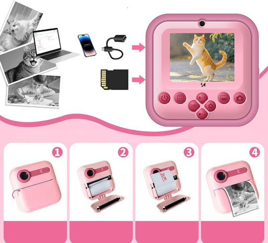Wozinsky WDT-03 Kinder Kompaktkamera mit Thermodruck Rosa