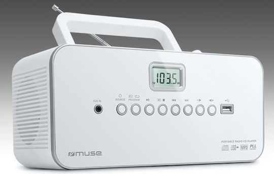 Muse M-28 Rdw Mse00075 Преносима Аудио Микро Система CD Плейър Радио Aux-in Бял