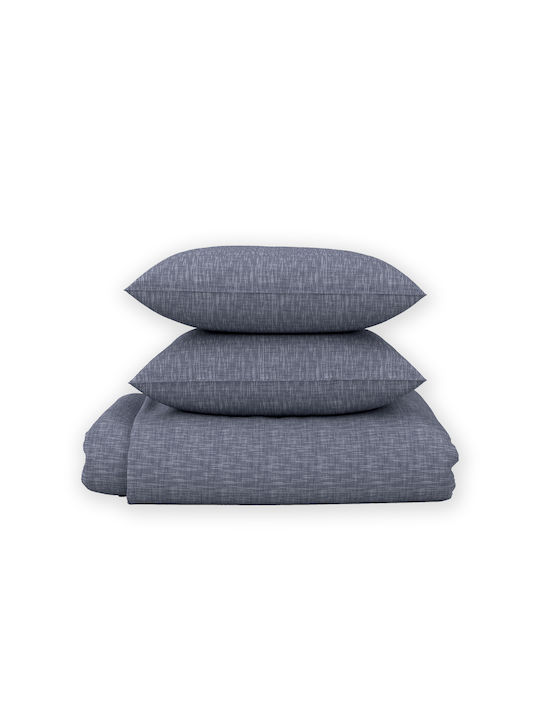 Charalambidis Textiles Αύρα Σετ Σεντόνια Μονά 160x260εκ. Αύρα (μπλε) (3τμχ)
