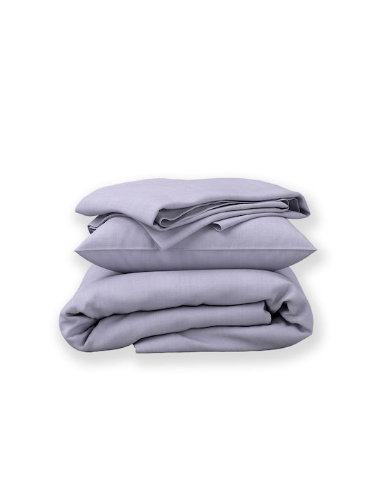 Charalambidis Textiles Villa Set Bed Sheets Single 160x260cm Lilac 3 Pieces