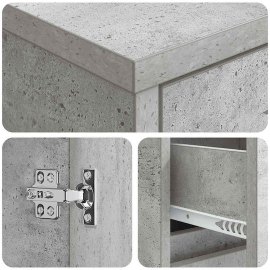 vidaXL Ντουλάπι Μπάνιου 35x20x81cm Γκρι