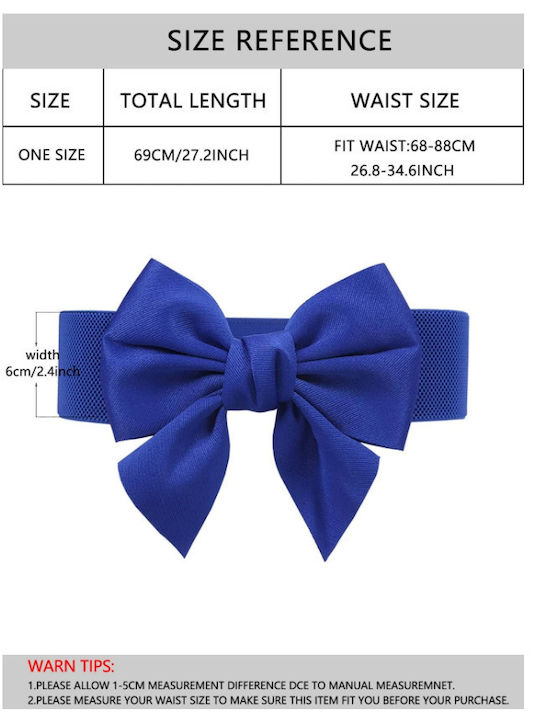 Wide Elastic Women's Blue Belt