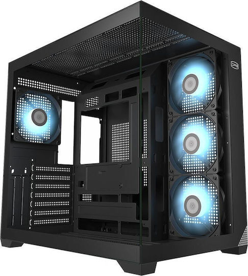PCCOOLER C3 T700 ARGB Gaming Middle Tower Carcasă PC cu Panou Lateral Negru