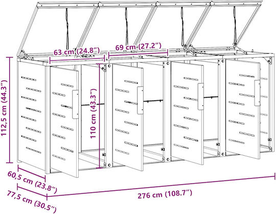 vidaXL Waste Bin Frame