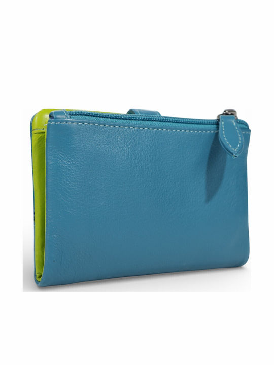 Große Leder Damenbrieftasche Petrol Blau