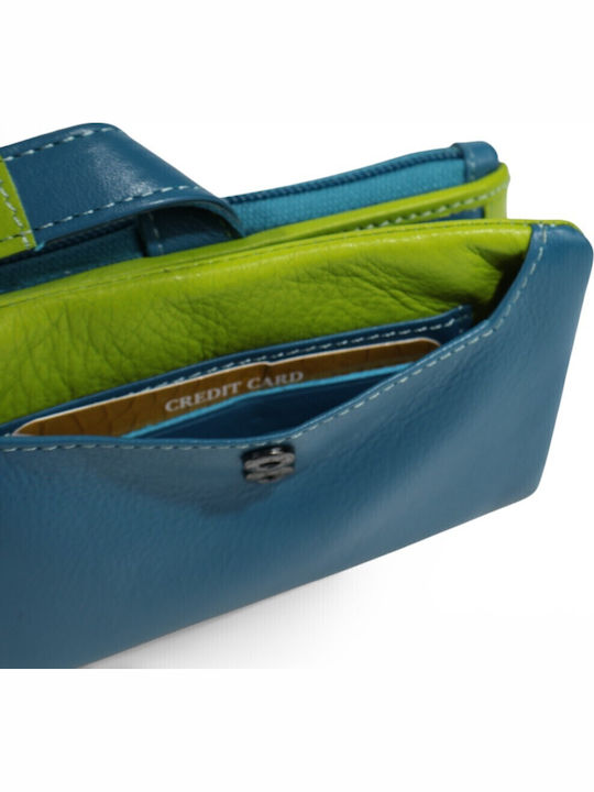 Große Leder Damenbrieftasche Petrol Blau