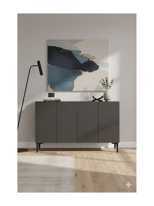 Wooden Sideboard Gray 120x32x75cm