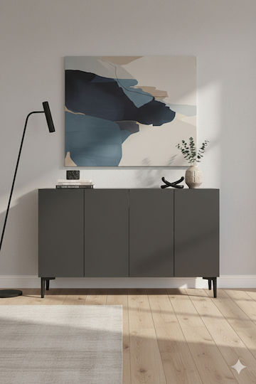 Sideboard Holz Grau 120x32x75cm Sideboard Holz Grau 120x32x75cm