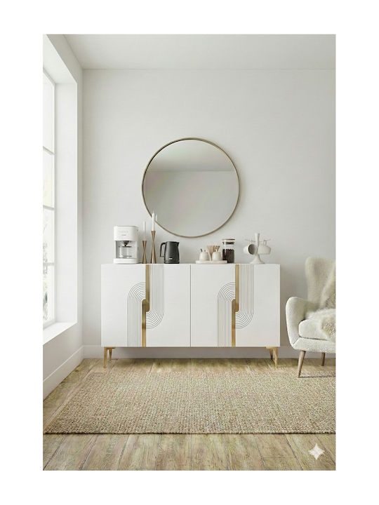 SteweHome Sideboard Holz 120x30x75cm Weiß
