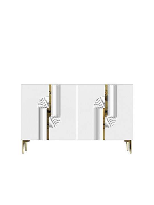 SteweHome Sideboard Holz 120x30x75cm Weiß