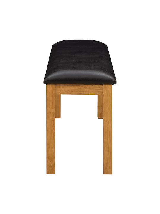 Dining Bench With Wooden Surface Black 95x32x45cm