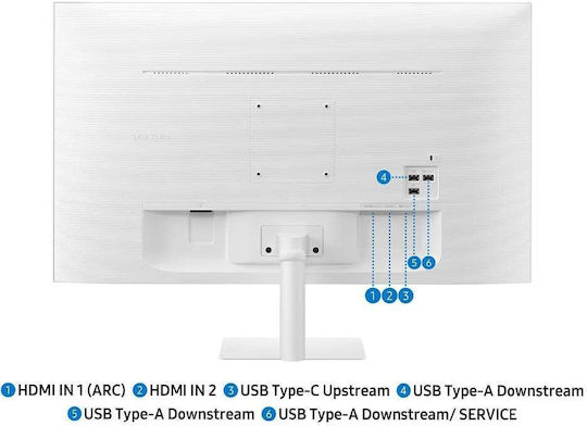 Samsung LS32FM703UUXDU VA Smart Monitor 32" 4K 3840x2160 with Response Time 4ms GTG White