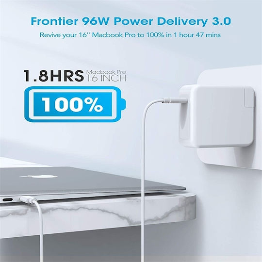 G56 USB-C Φορτιστής Laptop 96W για Apple με Αποσπώμενο Καλώδιο Τροφοδοσίας