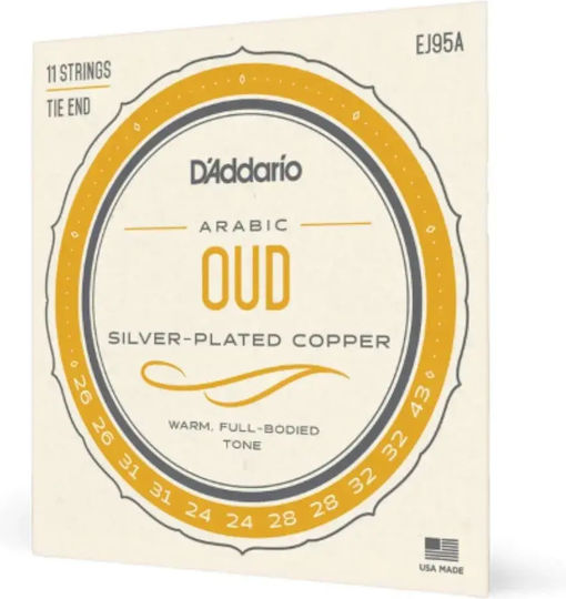 Daddario Oud Normal Tension Μονές Χορδές Silver Plated για Ούτι 11τμχ Αραβικό Κούρδισμα Arabic