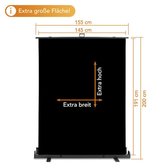Walimex Roll Up Photography Backdrop 155x200cm Black
