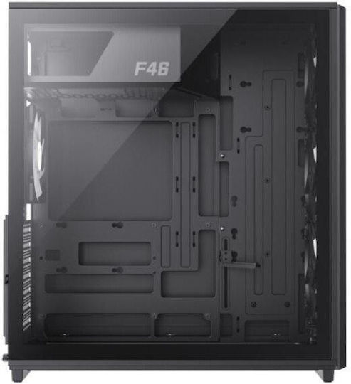 GameMax F46 Gaming Micro Tower Carcasă PC cu Panou Lateral și Iluminare ARGB Neagră