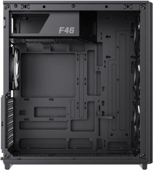 GameMax F46 Gaming Micro Tower Carcasă PC cu Panou Lateral și Iluminare ARGB Neagră