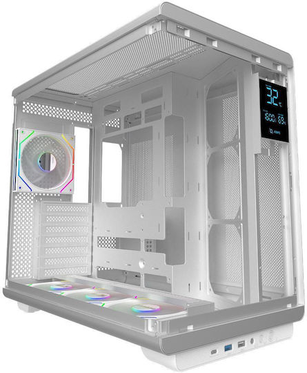 Aqirys Draco Gaming Middle Tower Carcasă PC cu Panou Lateral și Iluminare ARGB Alb
