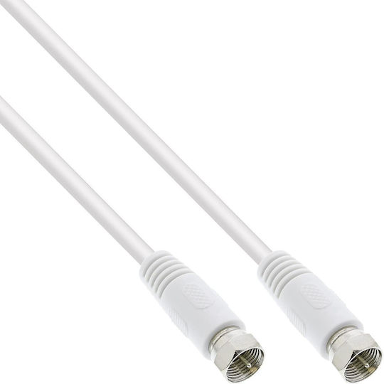 InLine Καλώδιο Κεραίας Coax female - Coax female Λευκό 0.5m (69350) 1τμχ