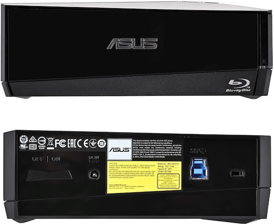 Asus TurboDrive BW-16D1X-U External Blu-Ray/DVD/CD Recorder for Desktop / Laptop Black