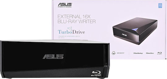 Asus TurboDrive BW-16D1X-U External Blu-Ray/DVD/CD Recorder for Desktop / Laptop Black