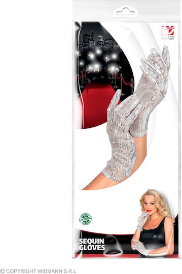 Carnival Gloves Silver Sequins