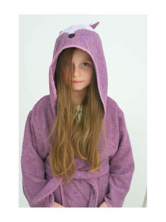 SteweHome Kids Bathrobe Purple Hooded