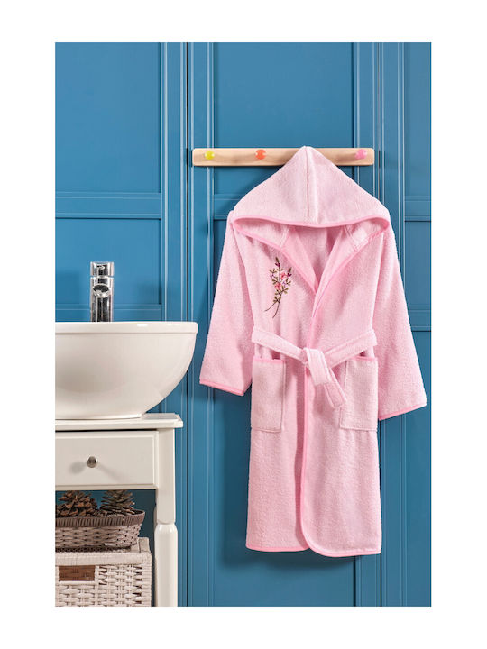 SteweHome Kinderbademantel Rosa mit Kapuzen-
