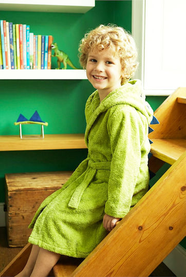 SteweHome Παιδικό Μπουρνούζι Πράσινο με Κουκούλα