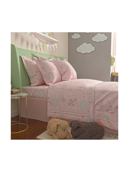 Charalambidis Textiles Kids Sheets Set Single Cotton & Polyester Sky Blue 160x260cm Charalambidis Textiles Kids Sheets Set Single Cotton & Polyester Sky Blue 160x260cm