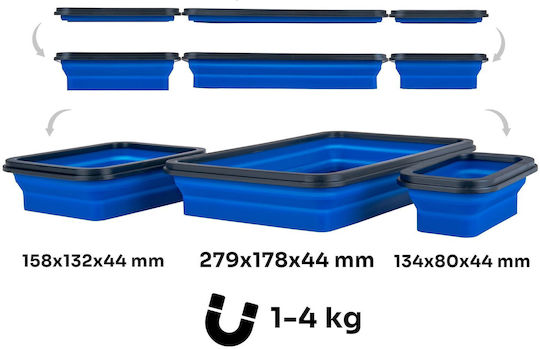 Set Boluri- Tavă Pliabile Magnetice din Silicon 3 Bucăți Geko