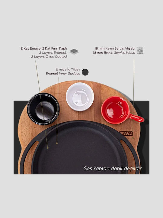 Lava Wooden Black Serving Platter Diameter 20cm