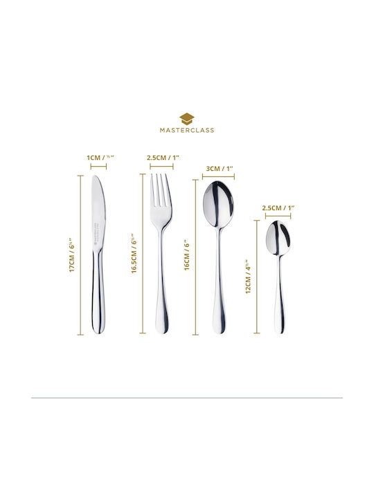 Kitchen Craft Cutlery Set Stainless Steel Silver 4 Pieces