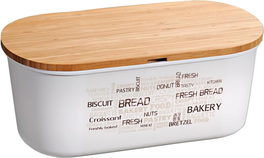 Kesper Bread Box with Lid Wooden White 34x20x14.5cm