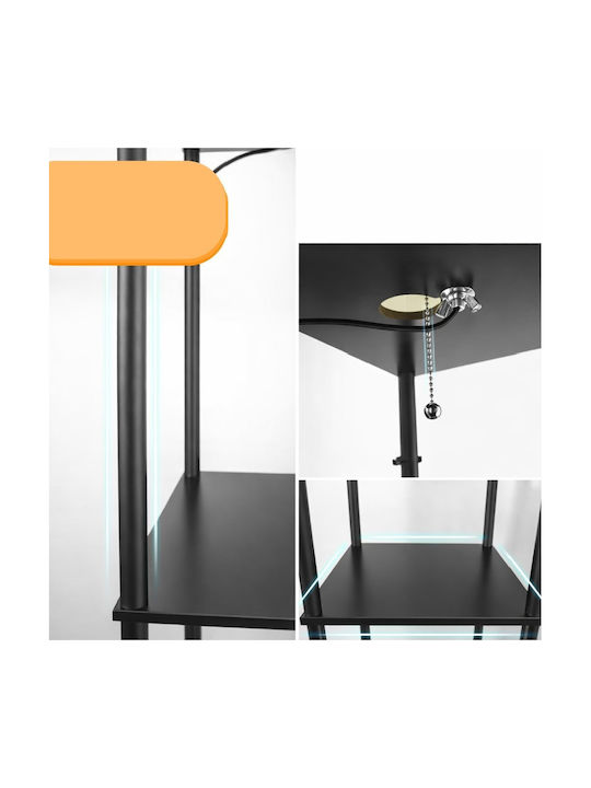 Lampadar de Podea cu Soclu pentru Bec E27 Negru