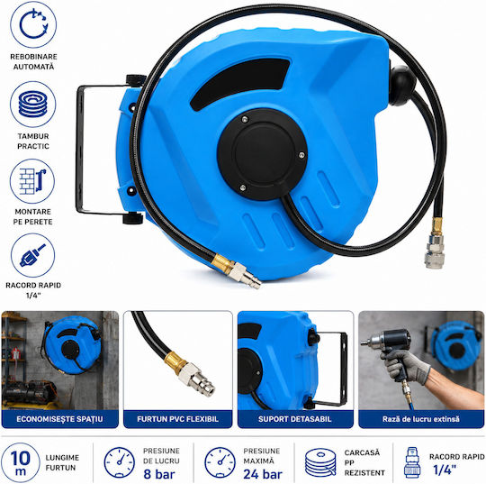 Automatic Garden Hose Reel with 10m Hose