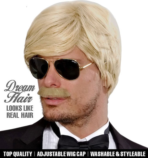 Carnival Wig George Blonde Mustache